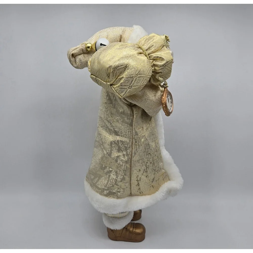 Windy Hill Collection Santa Claus Figurine Gold White Holiday Decor Christmas